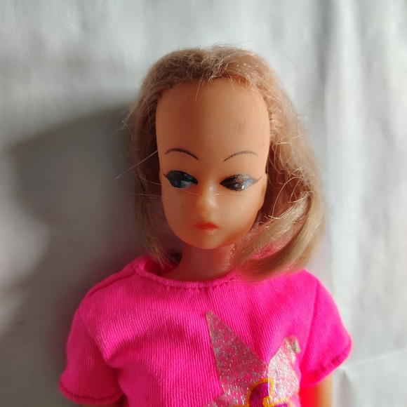 Vintage Blonde Hair Doll Pink Rock Shirt Blue Maxi Skirt Hong Kong Unbranded - Picture 6 of 16